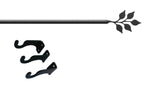 Leaf Curtain Rod Medium 36 to 60 Inch Extendable Wrought Iron Black Brackets Included By Village Wrought Iron Inc.
