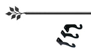 Leaf Curtain Rod 61 to 112 Inch Black Iron