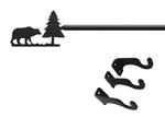 Bear Pine Curtain Rod Large 61 to 112 Inch Extendable Wrought Iron Black Brackets Included By Village Wrought Iron Inc.
