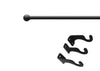 Large Ball Curtain Rod 61 to 112 Inch Black Iron