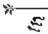 Large Acorn Curtain Rod 61 to 112 Inch Black Iron
