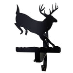 Running Deer Curtain Shelf Brackets (Pair) – 8" H, Black Wrought Iron Curtain Rod & Shelf Hardware by Village Wrought Iron Inc.