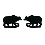 Bear Curtain Tie Backs (Pair) – 5" Width, Matte Black Powder-Coated Wrought Iron Curtain Holdbacks by Village Wrought Iron Inc.