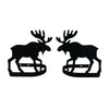 Moose Curtain Holdbacks – Matte Black Wrought Iron Pair