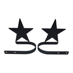 Star Curtain Tie Backs (Pair) – 4 3/4" H, Matte Black Powder-Coated Wrought Iron Curtain Holdbacks by Village Wrought Iron Inc.