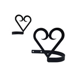Heart Curtain Tie Backs (Pair) – 3 1/2 In. H Black Wrought Iron Rustic Curtain Holdbacks by Village Wrought Iron Inc.