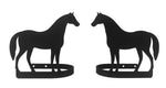 Standing Horse Curtain Tie Backs (Pair) – 5" H Black Wrought Iron Rustic Equestrian Curtain Holdbacks by Village Wrought Iron Inc.