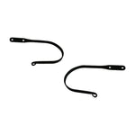 Plain Curtain Tie Backs (Pair) – 5/8" H Black Wrought Iron Minimalist Curtain Holdbacks by Village Wrought Iron Inc.