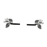 Pinecone Curtain Tie Backs (Pair) – 3 3/4" H Black Wrought Iron Rustic Woodland Curtain Holdbacks by Village Wrought Iron Inc.
