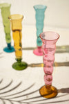 Handblown Wavy Champagne Glass Set – Mixed Colors