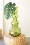 Large Green Glass Bubble Vase – 24" Tall Decorative Accent