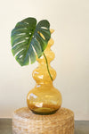 Tall Amber Glass Bubble Vase – 24" Hand-Blown Home Decor