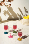 Handblown Aperitif Glass Set with Multicolor Stems