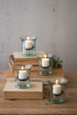 Eco-Friendly Recycled Glass Votive Cylinders – 4" Tall Handcrafted Holders by Kalalou