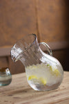 Clear Recycled Glass Tilted Pitcher – Hand-Blown