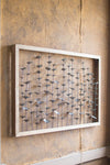 Wood Framed Metal Leaves Wall Art – 26"H Distressed Gray by Kalalou