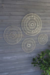 Set of Four Handmade Paper Disc Wall Art – Boho Tan Textured Design