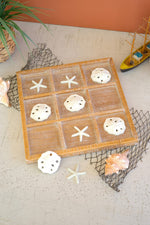 Coastal Tic-Tac-Toe Game Set with Starfish & Sand Dollar Pieces by Kalalou