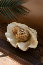 Large Resin Clam Shell Bowl – 9" Tall Ocean-Themed Accent by Kalalou