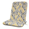 CW Home Fashions Sunny Citrus Undulating Leaves High Back 20" x 45" Grey