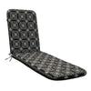CW Home Fashions Ebony Medallion Print Outdoor Lounger Cushion 22" x 73" Black