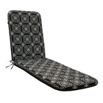 CW Home Fashions Ebony Medallion Print Outdoor Lounger Cushion 22" x 73" Black