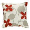 CW Home Fashions Ruby Red Flower Print Outdoor Decorative Pillow 18" x 18" Red