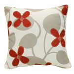 CW Home Fashions Ruby Red Flower Print Outdoor Decorative Pillow 18" x 18" Red