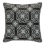 CW Home Fashions Ebony Medallion Print Outdoor Decorative Pillow 18" x 18" Black