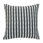 CW Home Fashions Ebony Geo Stripe Outdoor Decorative Pillow 18" x 18" Black