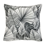 Ebony Tropical Flower Print Outdoor Decorative Pillow 18" x 18" Black
