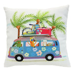 CW Home Fashions Summer Fun Camping Car Outdoor Decorative Pillow 16"x16" Multi