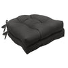 CommonWealth Home Fashions Tufted Chair Pad Pack of 2 15" X 15" Black