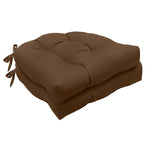 CommonWealth Home Fashions Tufted Chair Pad Pack of 2 15" X 15" Brown