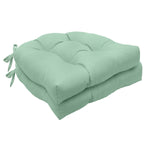 CommonWealth Home Fashions Tufted Chair Pad Pack of 2 15" X 15" Aqua