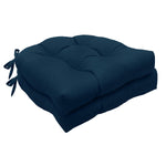 CommonWealth Home Fashions Tufted Chair Pad Pack of 2 15" X 15" Navy