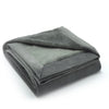 CommonWealth Home Fashions Seren Velvet and Plush Throw 50" x 60" Charcoal