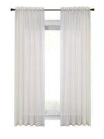 CommonWealthCote d'Azure Sheer Rod Pocket Curtain Panel 56" x 84" Ivory