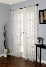 CommonWealth Home Fashions Venice Sheer Rod Pocket Curtain Panel 54" x 95" White