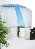 CommonWealth Escape Sheer Hook & Loop Outdoor Curtain Panel 54" x 96" White
