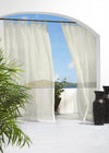 CommonWealth Escape Sheer Hook & Loop Outdoor Curtain Panel 54" x 96" Ivory