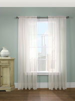 CommonWealthRhapsody Voile Sheer Rod Pocket Curtain Panel 54" x 84" Shell