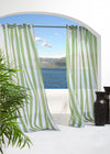 CommonWealth Escape Stripe Sheer Grommet Outdoor Curtain Panel 54" x 96" Green