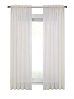 CommonWealthCote d'Azure Sheer Rod Pocket Curtain Panel 56" x 95" Ivory