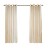 CommonWealth Escape Stripe Sheer Grommet Outdoor Curtain Panel 54" x 96" Green