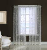 CommonWealth Home Fashions Grandeur Sheer Pole Top Curtain Panel 52" x 63" White