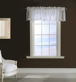 CommonWealth Home Fashions Grandeur Sheer Pole Top Falt Valance 52" x 17" White