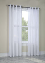 CommonWealth Home Fashions Broadway Sheer Grommet Curtain Panel 52" x 84" White