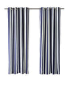 Coastal Stripe Light Filtering Grommet Outdoor Curtain Panel 50" x 96" Navy