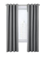 CommonWealthVentura Blackout Grommet Curtain Panel Pair each 52" x 84" Dark Grey